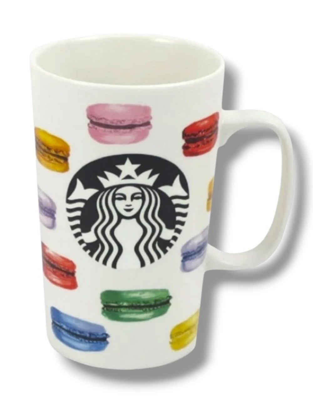 Starbucks 2015 Dot Collection Rainbow French Macarons Coffee Mug 16 fl oz